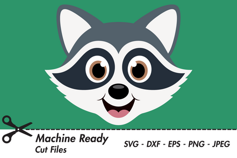 Cute Boy Raccoon Face | Woodland SVG SVG Captain Creative 