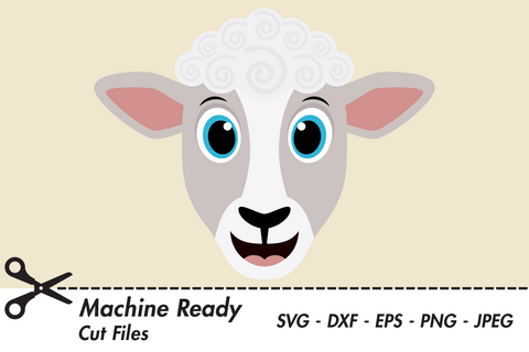 Cute Boy Sheep Face | Farm SVG SVG Captain Creative 