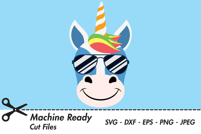 Cute Boy Unicorn Face With Shades | Magical SVG SVG Captain Creative 