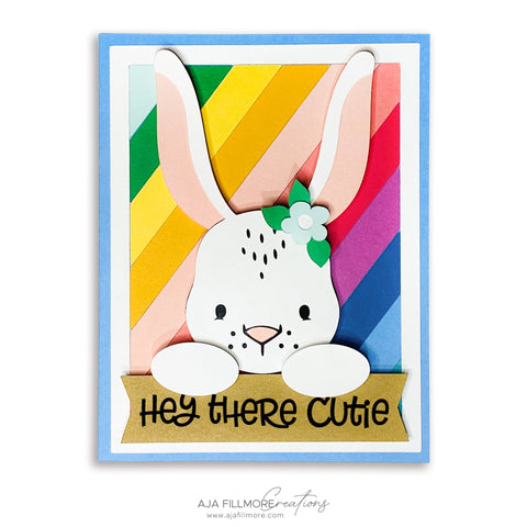 Cute Bunny Card SVG Aja Nicole Designs 