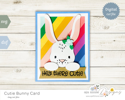 Cute Bunny Card SVG Aja Nicole Designs 