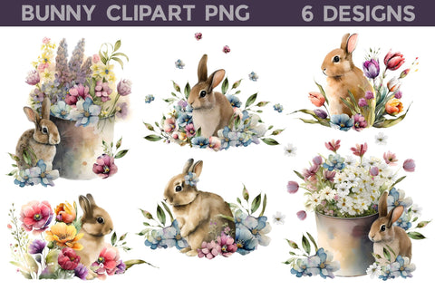 Cute Bunny Clipart | Easter Bunny Sublimation Sublimation WatercolorColorDream 