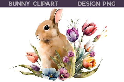 Cute Bunny Clipart | Easter Bunny Sublimation Sublimation WatercolorColorDream 