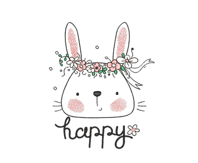 Cute Bunny Embroidery Design, Easter Embroidery File, 4 sizes Embroidery/Applique DESIGNS Nino Nadaraia 
