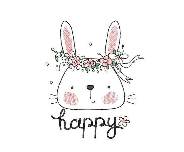 Cute Bunny Embroidery Design, Easter Embroidery File, 4 sizes Embroidery/Applique DESIGNS Nino Nadaraia 
