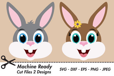 Cute Bunny Rabbit Faces | Woodland SVG SVG Captain Creative 