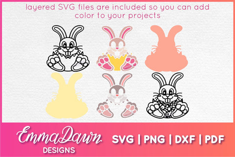 Cute Bunny Rabbit SVG, Easter Bunny SVG SVG Emma Dawn Designs 