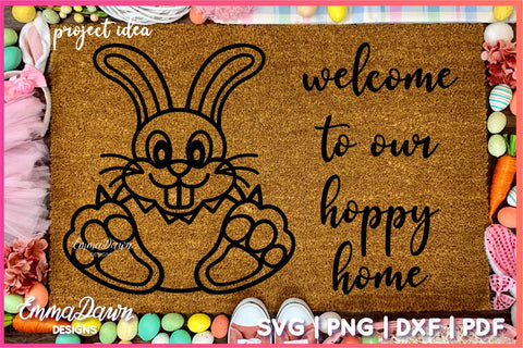 Cute Bunny Rabbit SVG, Easter Bunny SVG SVG Emma Dawn Designs 