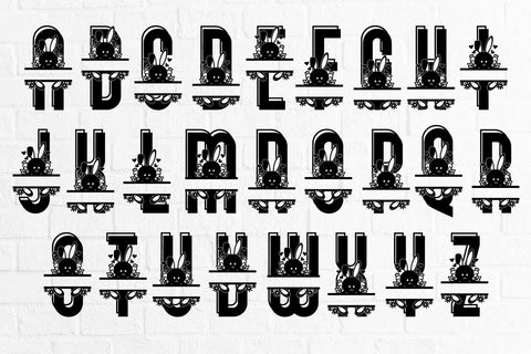 Cute Bunny Split Alphabet A-Z Bundle - Svg eps ai png pdf SVG zafrans studio 