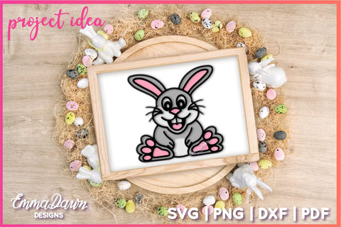 Cute Bunny SVG, Mandala Bunny SVG SVG Emma Dawn Designs 