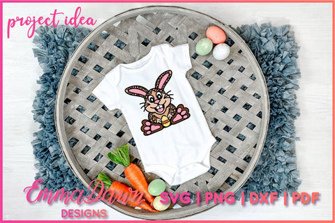 Cute Bunny SVG, Mandala Bunny SVG SVG Emma Dawn Designs 