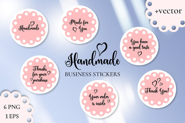 Cute Business Stickers Pack | PNG Handmade | Thank You label Sublimation AnnaViolet_store 