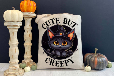 Cute but Creepy Halloween Cat Printable PNG Sublimation Designs by Ira 