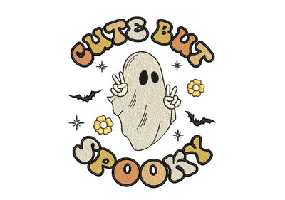 Cute But Spooky Embroidery Design, Halloween Ghost Embroidery Design, Retro Halloween Embroidery Design, 3 sizes, Instant Download Embroidery/Applique DESIGNS Nino Nadaraia 