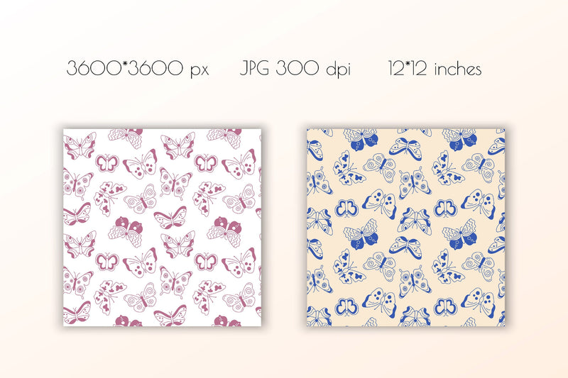 Cute Butterflies Patterns| JPG Digital Paper - So Fontsy
