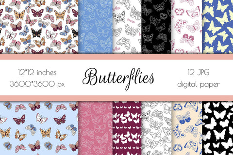 Cute Butterflies Patterns| JPG Digital Paper Digital Pattern AnnaViolet_store 