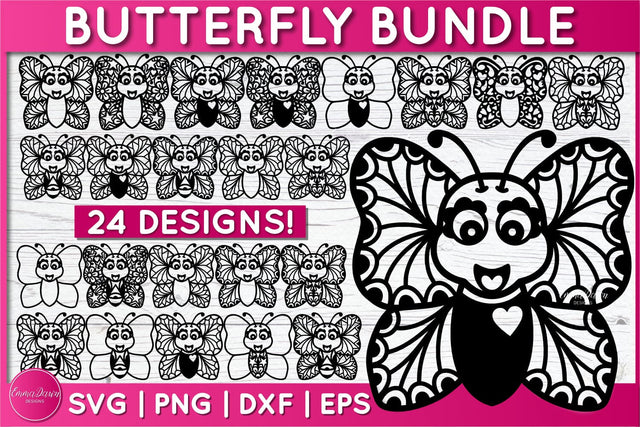 Cute Butterfly SVG Bundle SVG Emma Dawn Designs 