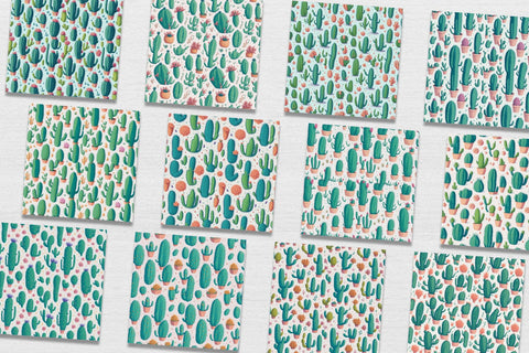 Cute Cactus Digital Paper Seamless Pattern Digital Pattern artnoy 