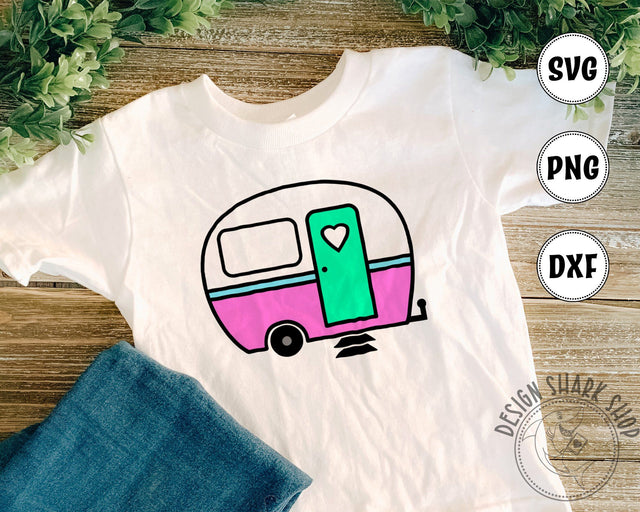 Cute Camper SVG Design Shark 