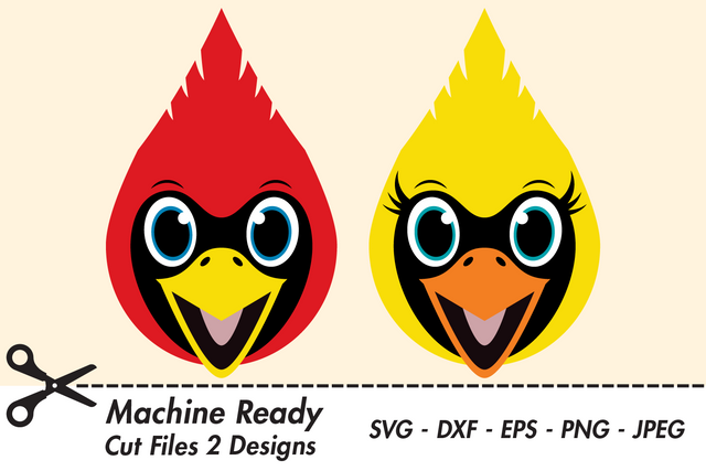 Cute Cardinal Faces | Woodland SVG SVG Captain Creative 