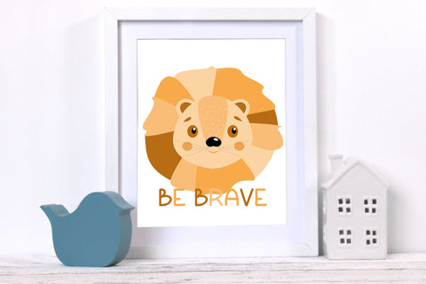 Cute cartoon animal - Baby lion sublimation png - Be Brave Sublimation LuckyTurtleArt 