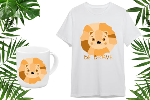 Cute cartoon animal - Baby lion sublimation png - Be Brave Sublimation LuckyTurtleArt 