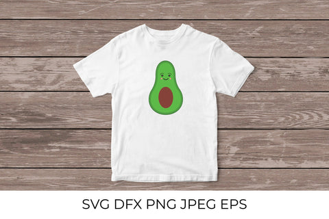 Cute cartoon avocado SVG. Smiling fruit character SVG LaBelezoka 