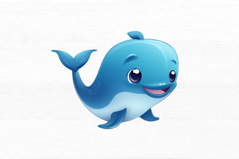 Cute Cartoon Blue Whale Clipart Sublimation Regulrcrative 