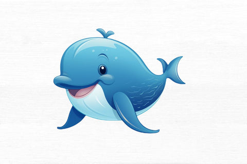 Cute Cartoon Blue Whale Clipart Sublimation Regulrcrative 