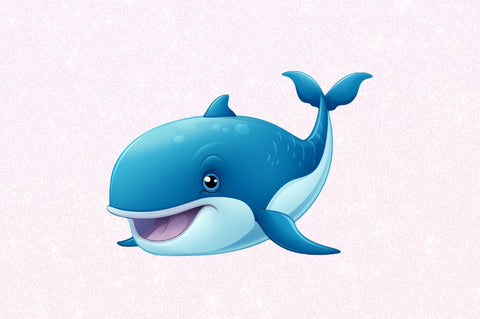 Cute Cartoon Blue Whale Clipart Sublimation Regulrcrative 