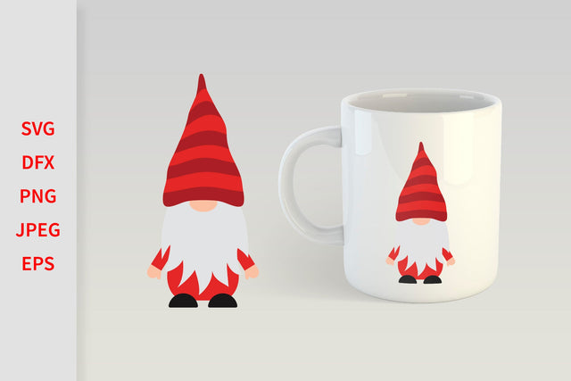 Cute cartoon gnomie. Christmas or Valentines gnome. SVG LaBelezoka 