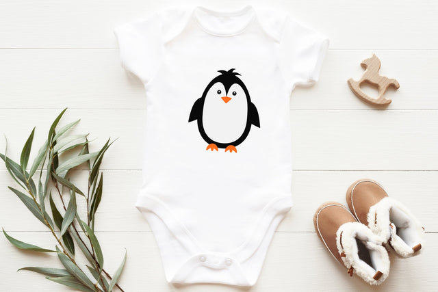 Cute cartoon penguin. Antarctic bird SVG LaBelezoka 