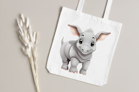 Cute Cartoon Rhino clipart Sublimation Regulrcrative 
