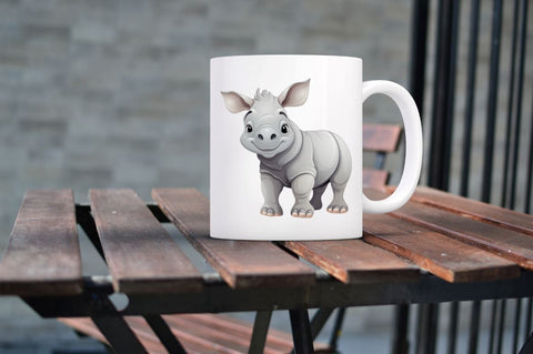 Cute Cartoon Rhino clipart Sublimation Regulrcrative 