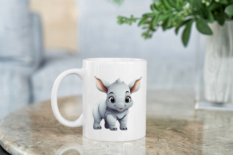 Cute Cartoon Rhino clipart Sublimation Regulrcrative 