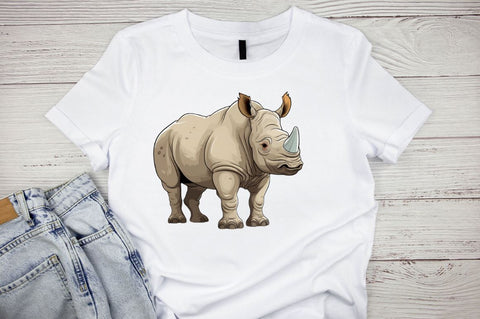 Cute Cartoon Rhino clipart Sublimation Regulrcrative 