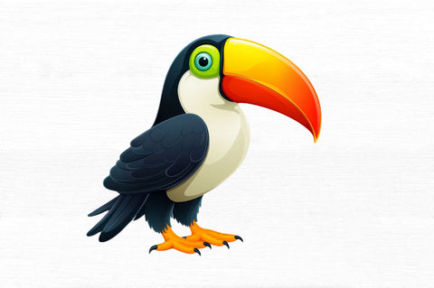 Cute Cartoon Toucan Clipart - So Fontsy