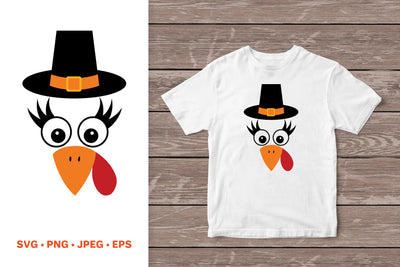 Cute cartoon turkey face SVG. Thanksgiving turkey clipart SVG LaBelezoka 