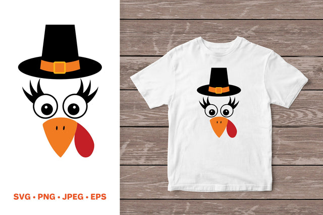 Cute cartoon turkey face SVG. Thanksgiving turkey clipart SVG LaBelezoka 