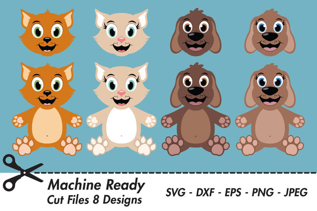 Cute Cat And Dog Bundle | Pet SVG SVG Captain Creative 