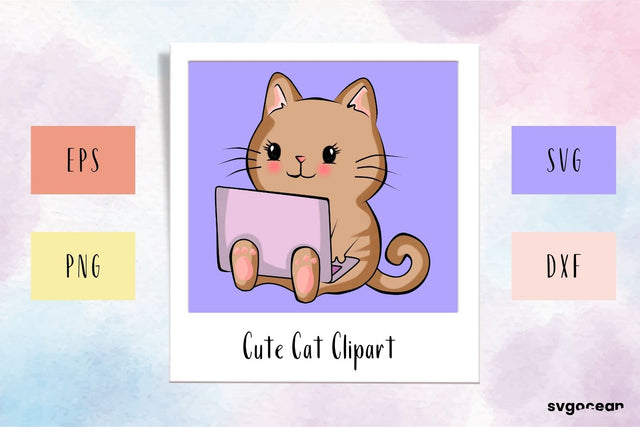 Cute Cat Clipart SVG SVG SvgOcean 