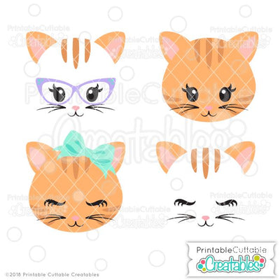 Cute Cat Face SVG Printable Cuttable Creatables