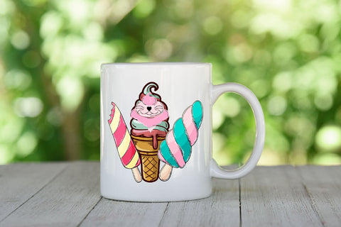 Cute Cat Ice Cream Kitten Lover Design Sublimation Rupkotha 