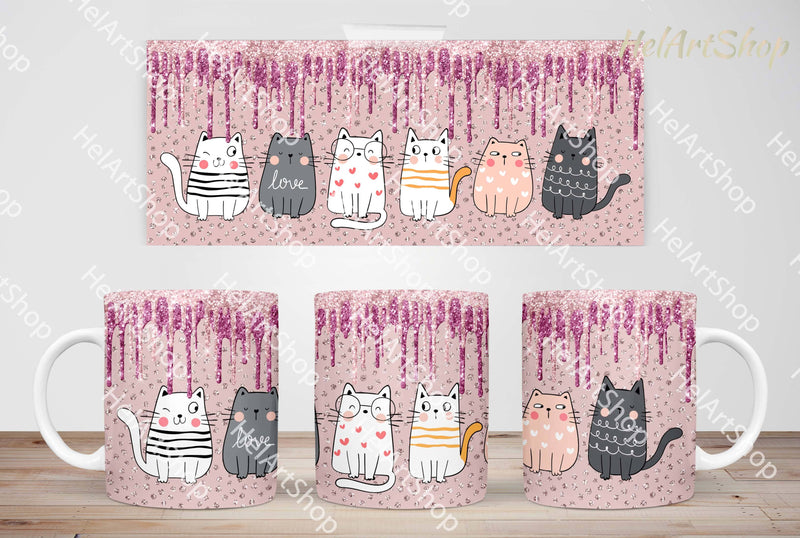 Cute Cat Mug PNG | 11Oz Mug Sublimation Sublimation _HelArtShop_ 