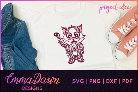 Cute Cat SVG, Cartoon Kitty SVG SVG Emma Dawn Designs 