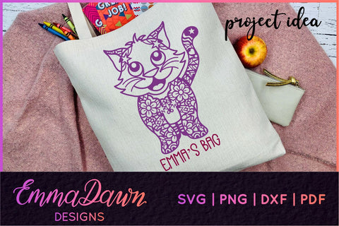 Cute Cat SVG, Cartoon Kitty SVG SVG Emma Dawn Designs 
