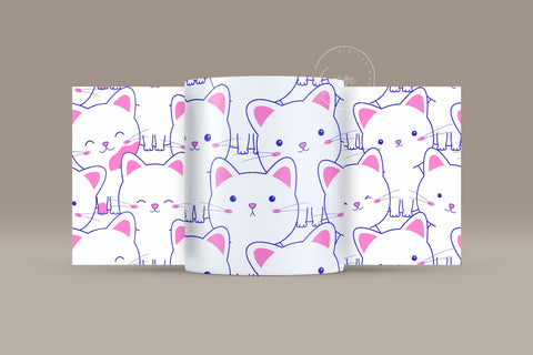 Cute Cats Mug Design, Cute Cats Sublimation Wrap, Cat Mug Wrap, Gift for Christmas Holiday, 11 & 15 Oz Mug Cricut Press Sublimation Wrap Sublimation Syre Digital Creations 