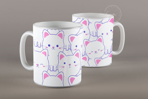 Cute Cats Mug Design, Cute Cats Sublimation Wrap, Cat Mug Wrap, Gift for Christmas Holiday, 11 & 15 Oz Mug Cricut Press Sublimation Wrap Sublimation Syre Digital Creations 