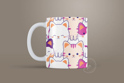 Cute Cats Mug Design, Cute Cats Sublimation Wrap, Cat Mug Wrap, Gift for Christmas Holiday, 11 & 15 Oz Mug Cricut Press Sublimation Wrap Sublimation Syre Digital Creations 