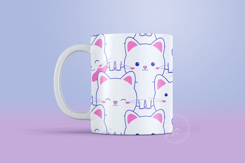 Cute Cats Mug Design, Cute Cats Sublimation Wrap, Cat Mug Wrap, Gift for Christmas Holiday, 11 & 15 Oz Mug Cricut Press Sublimation Wrap Sublimation Syre Digital Creations 